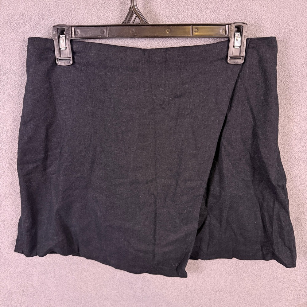 Y2K Abercrombie & Fitch Skort Women M Linen Blend Wrap Front Mini Skirt Academia